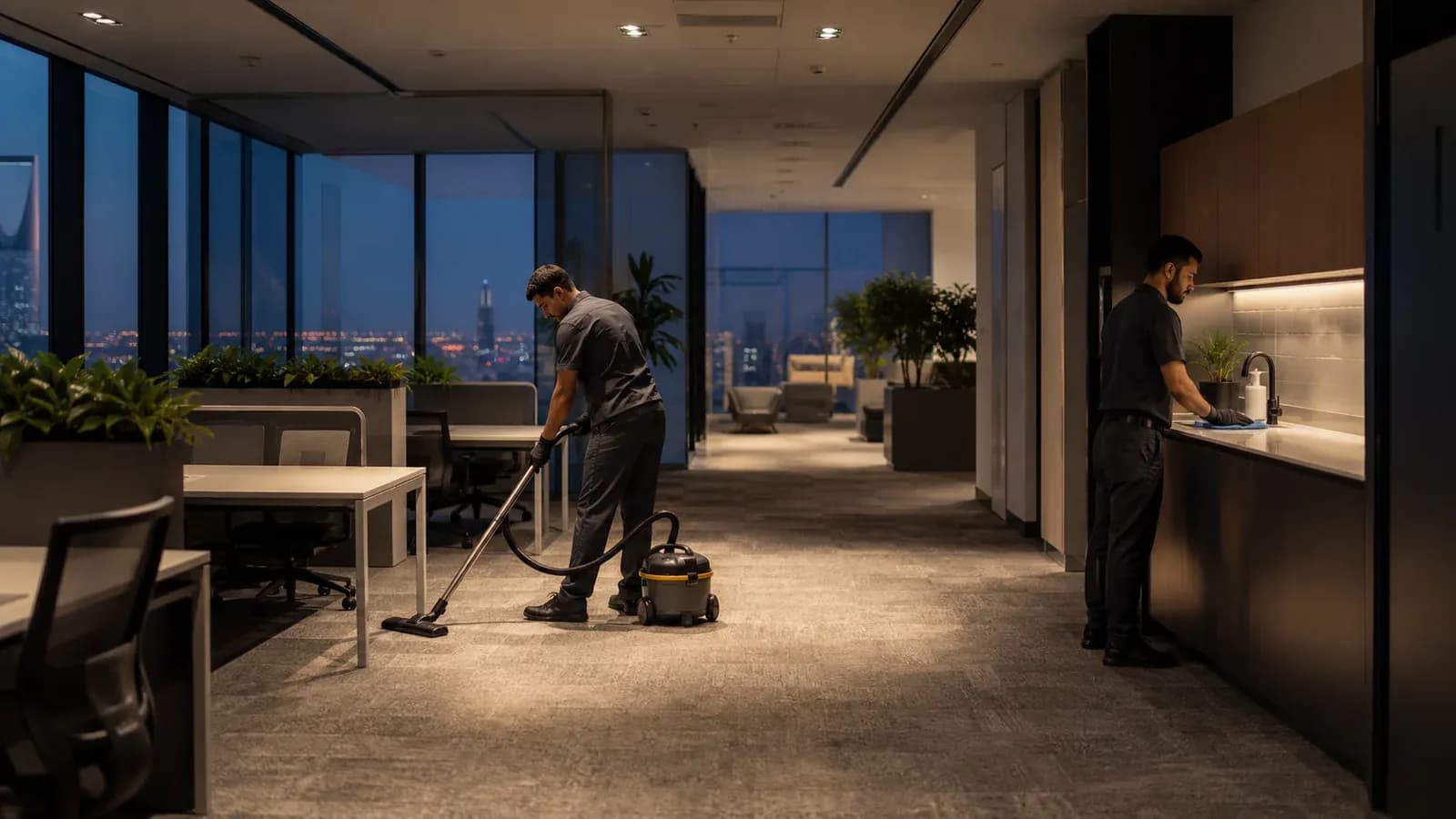 دراسة شركة تنظيف مكاتب بالرياض خارج ساعات العمل